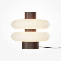 Nuvem-LED-pöytävalaisin, ruskea, opaali, korkeus 15 cm, himmennin