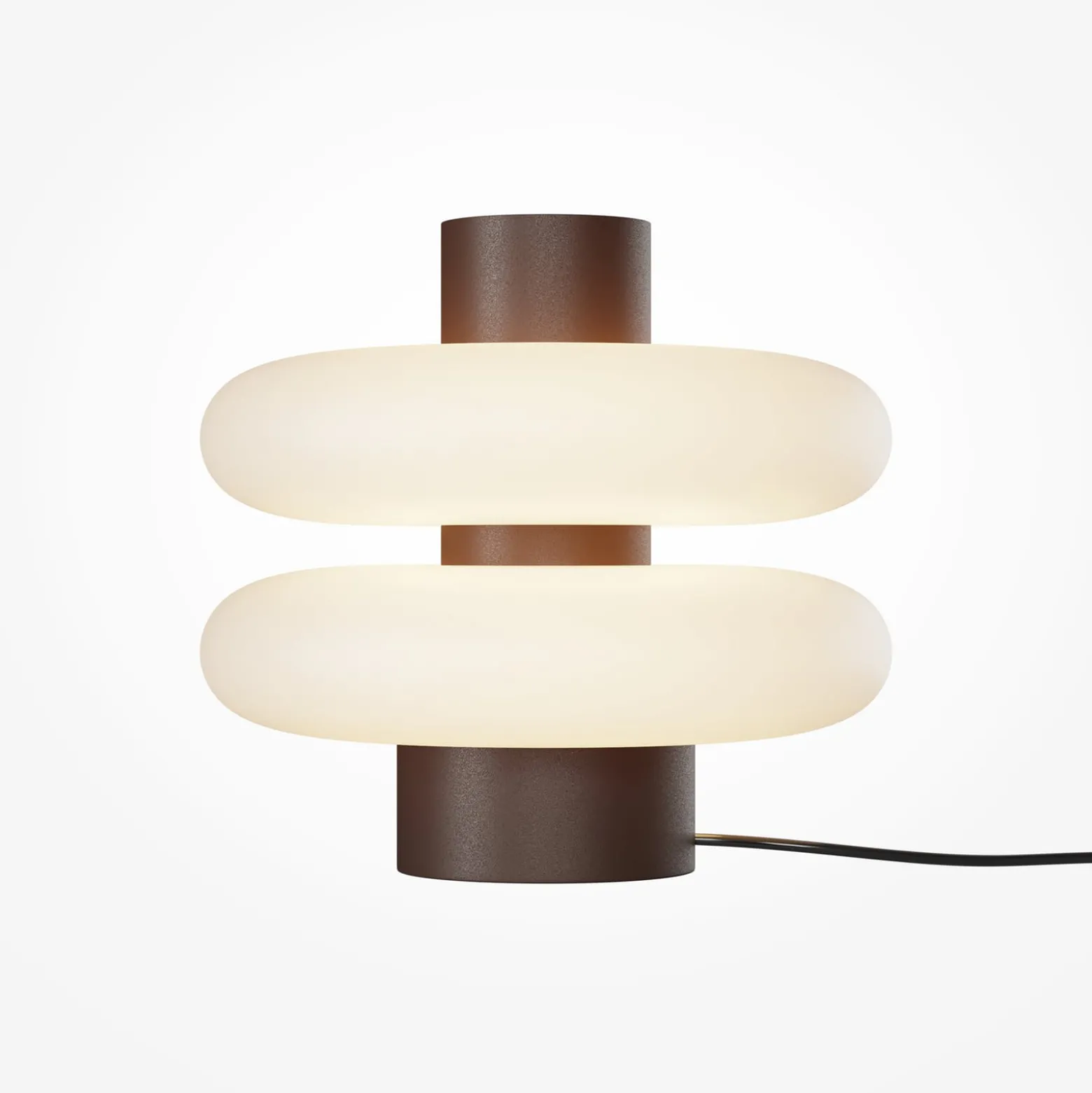 Nuvem-LED-pöytävalaisin, ruskea, opaali, korkeus 15 cm, himmennin