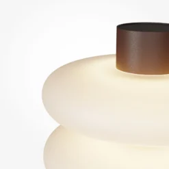 Nuvem-LED-pöytävalaisin, ruskea, opaali, korkeus 15 cm, himmennin