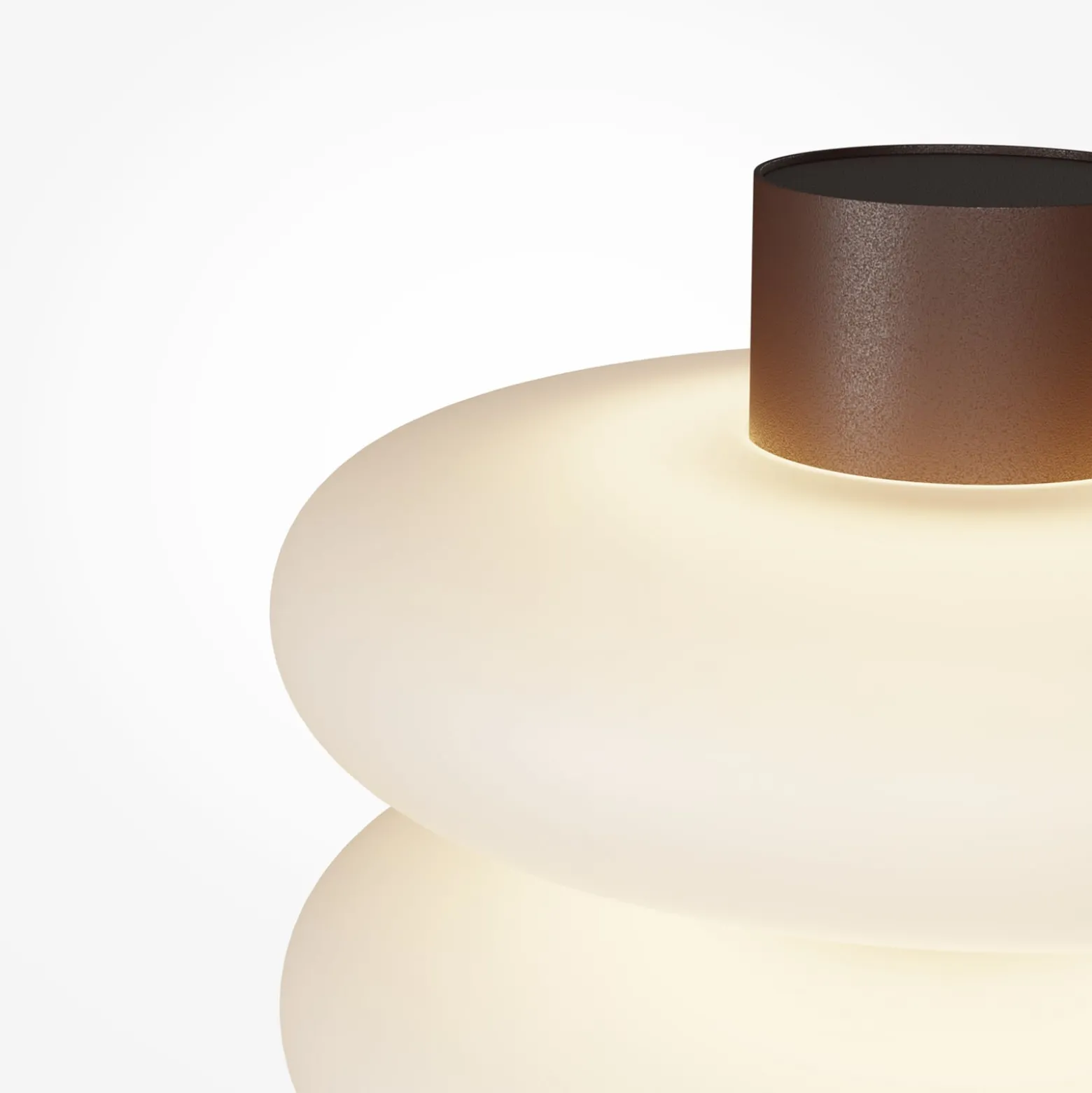 Nuvem-LED-pöytävalaisin, ruskea, opaali, korkeus 15 cm, himmennin