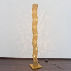 ODISSEA-lattiavalaisin, kullanvärinen, korkeus 171 cm, metallia, 7 x G4