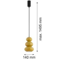 Oman-riippuvalaisin, hunajankeltainen kiiltävä, lasi, Ø 14 cm