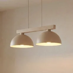 Oslo-riippuvalaisin, hiekanvärinen, 2-lamppuinen, pituus 83 cm, E27