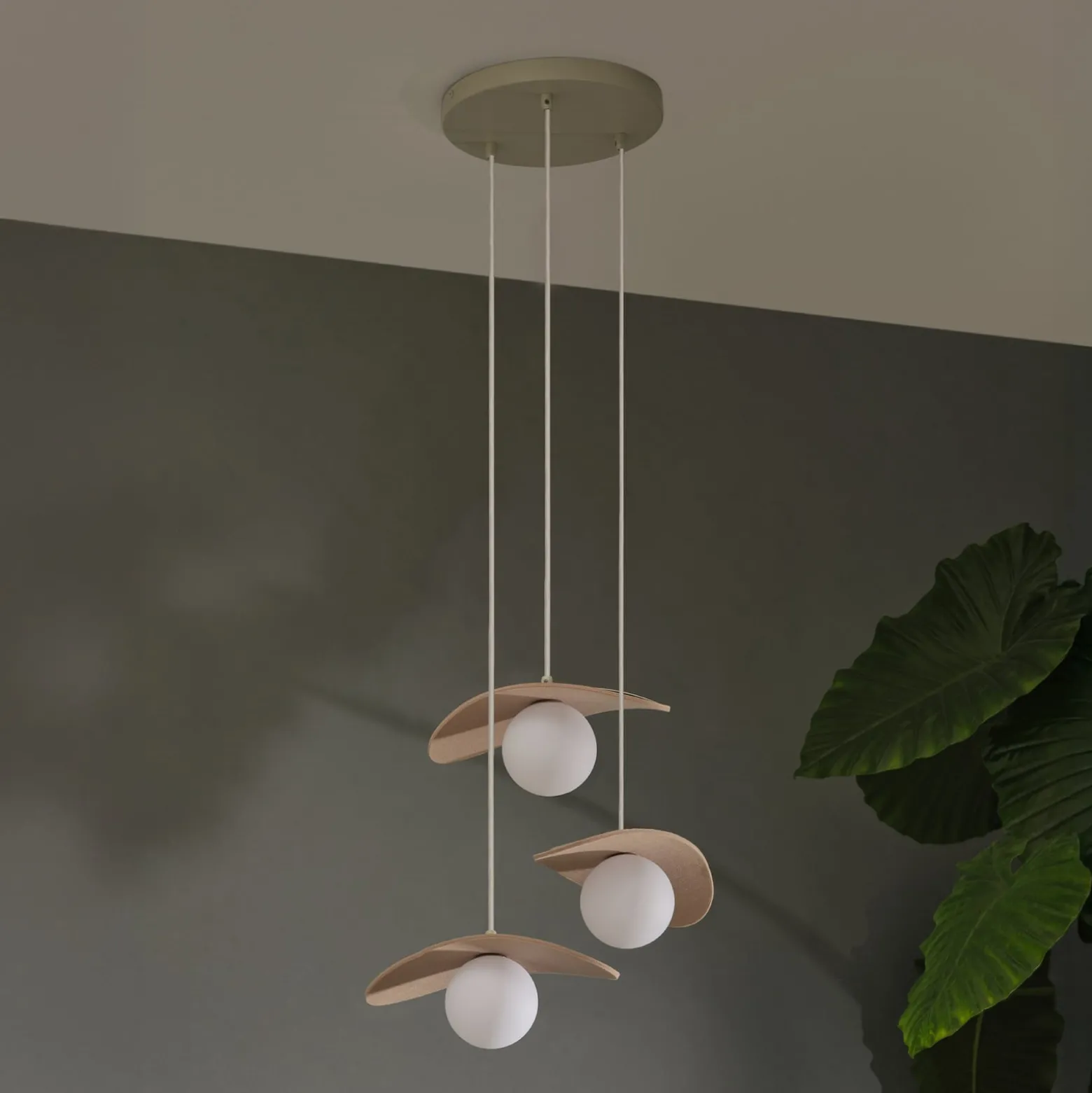 OSRAM Decor Pearl -riippuvalaisin, 3-lamppuinen, beige, huopa, G9