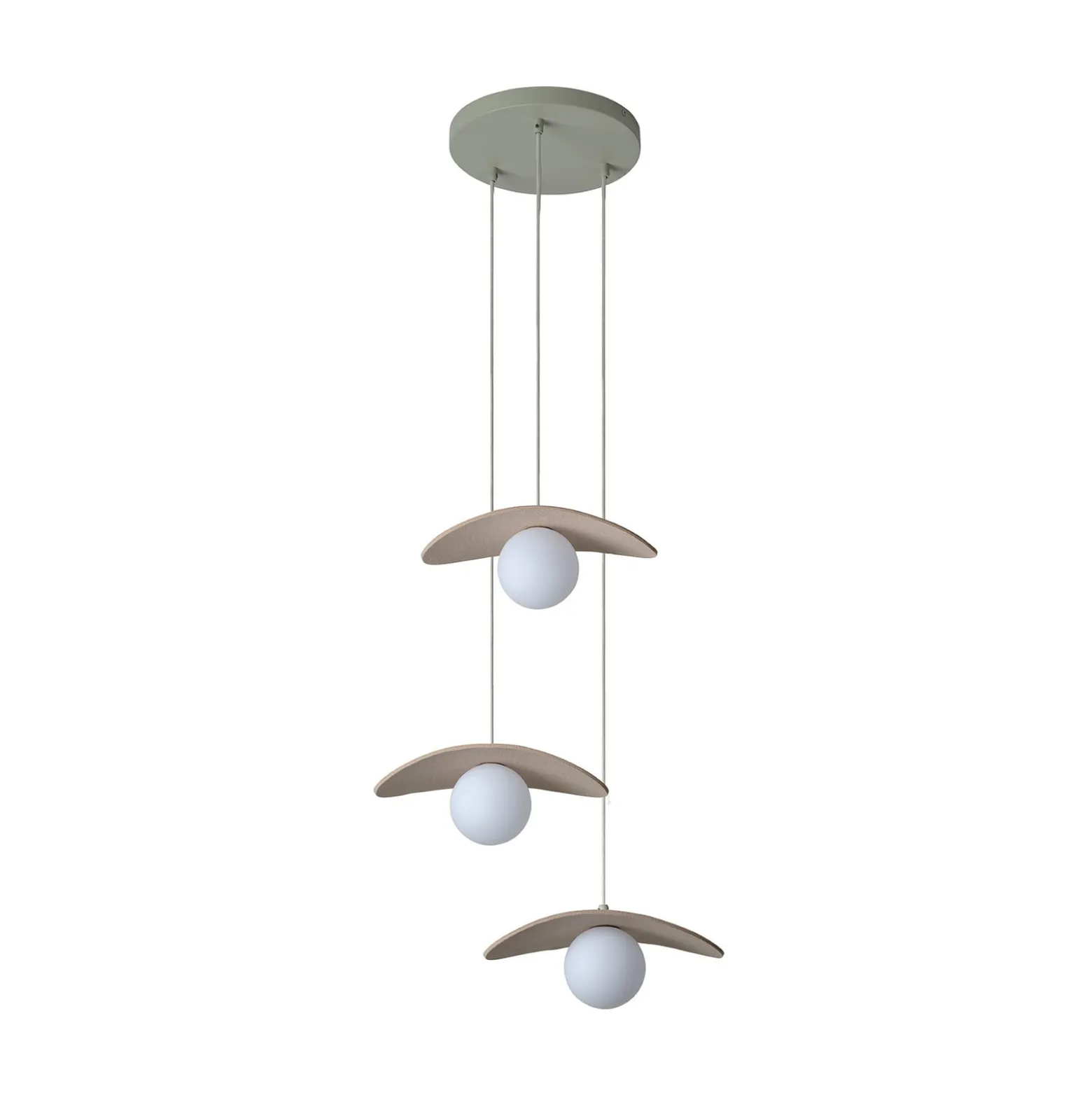 OSRAM Decor Pearl -riippuvalaisin, 3-lamppuinen, beige, huopa, G9