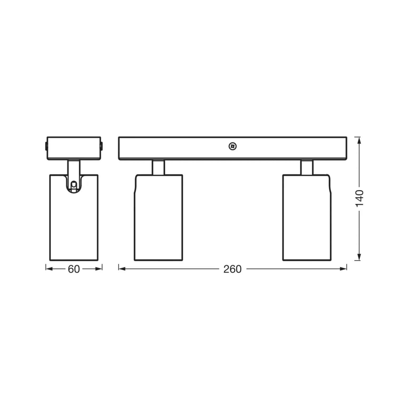 OSRAM kattospottivalaisin OCTAGON, valkoinen, 2-lamppuinen, GU10-LED 927