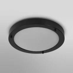 OSRAM kattovalaisin BATHROOM, musta Ø 31 cm metalli/lasi IP44