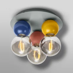 OSRAM kattovalaisin Decor Bubble, 3-lamppuinen, teräs, värikäs, E27