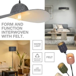 OSRAM kattovalaisin Decor Felt Weaving Cans, värikäs, 5-lamppuinen, E14