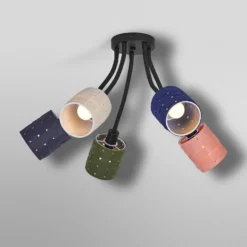 OSRAM kattovalaisin Decor Felt Weaving Cans, värikäs, 5-lamppuinen, E14