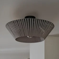 OSRAM kattovalaisin Decor Stripes harmaa, Ø 40,5 cm, tekstiili, E27