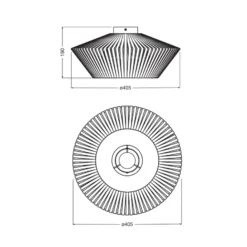 OSRAM kattovalaisin Decor Stripes harmaa, Ø 40,5 cm, tekstiili, E27
