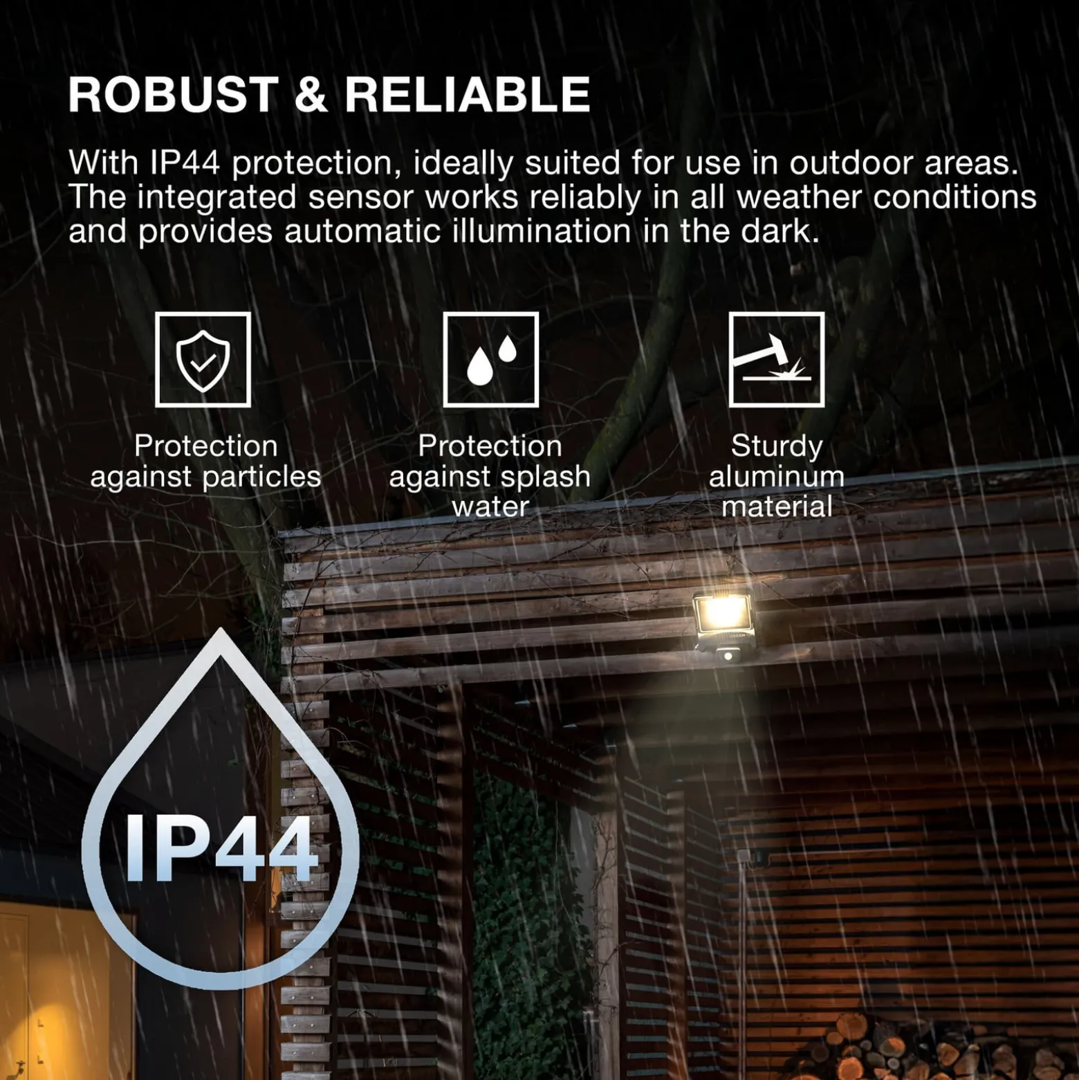 OSRAM kohdevalaisin ulos ENDURA FLOOD, harmaa, anturi 50 W 840 IP44