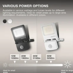 OSRAM kohdevalaisin ulos ENDURA FLOOD, harmaa, anturi 50 W 840 IP44