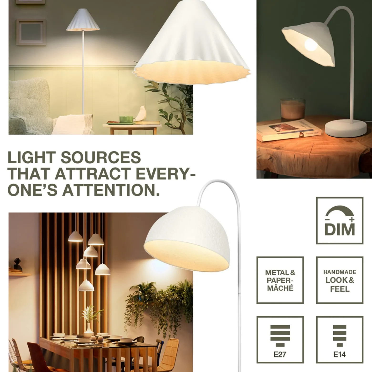 OSRAM lattiavalaisin Decor Lotus Leaf, 1-lamppuinen, valkoinen, paperi, E27