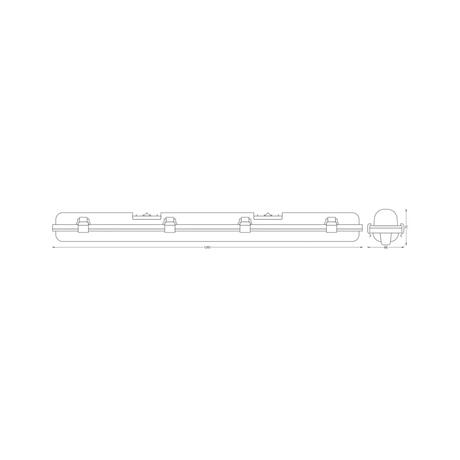 OSRAM LED-anturilla varustettu kosteiden tilojen lamppu SUBMARINE, 126 cm,