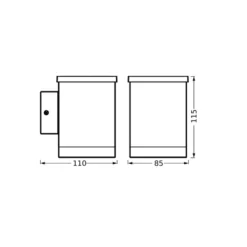 OSRAM LED-aurinkokäyttöinen ulkoseinävalaisin ENDURA STYLE QUADRO, grafiitti
