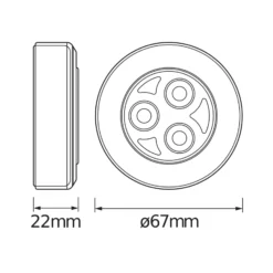 OSRAM LED-kalustevalaisin DOT-IT-CLASSIC, hopea, paristo, himmennettävä