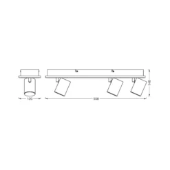 OSRAM LED-kattokohdevalo MARS CLICK-SELECT, 3 spotti, musta