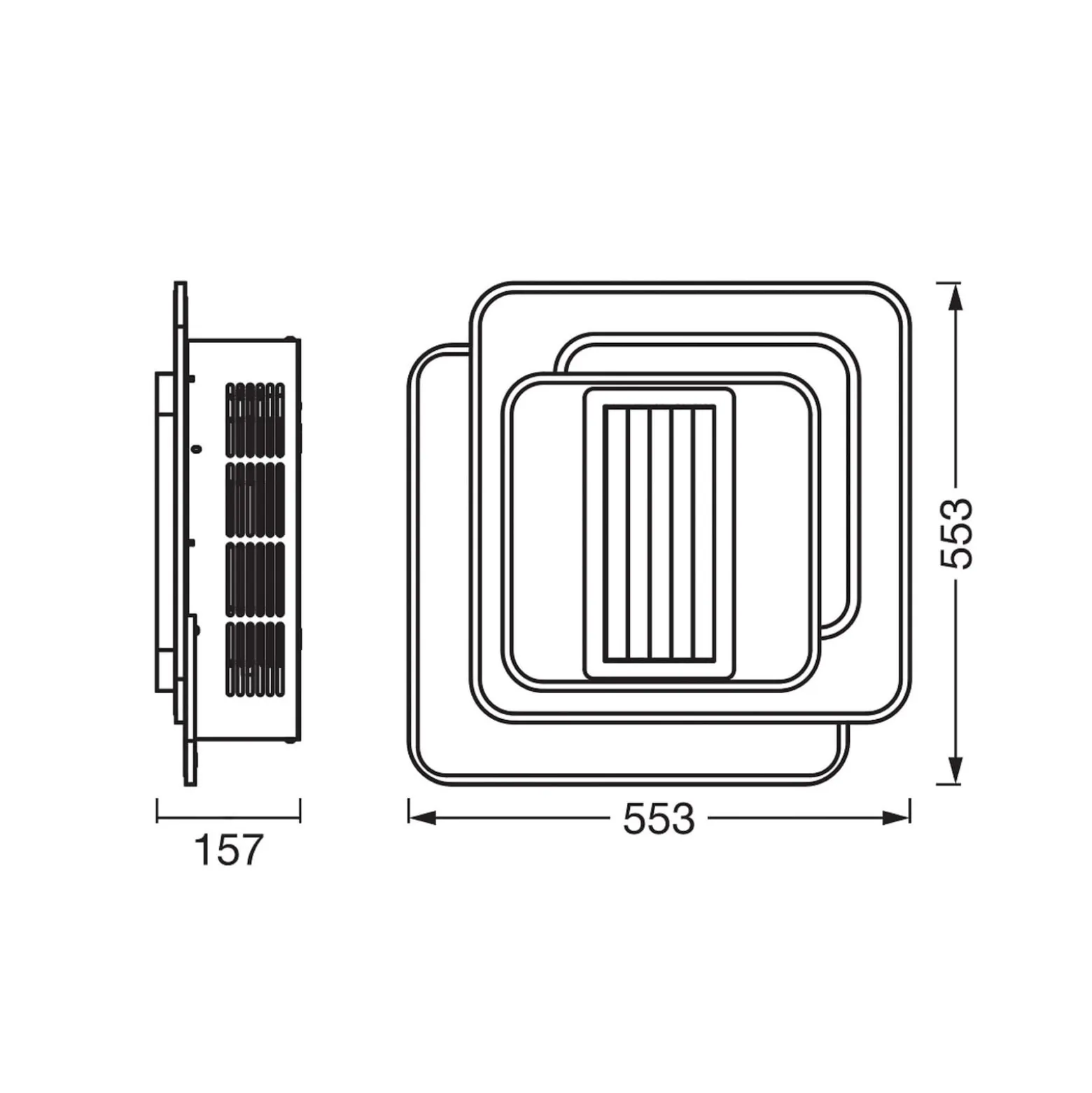 OSRAM LED-kattotuuletin GRILL 55x55 cm, valkoinen, kaukosäädin