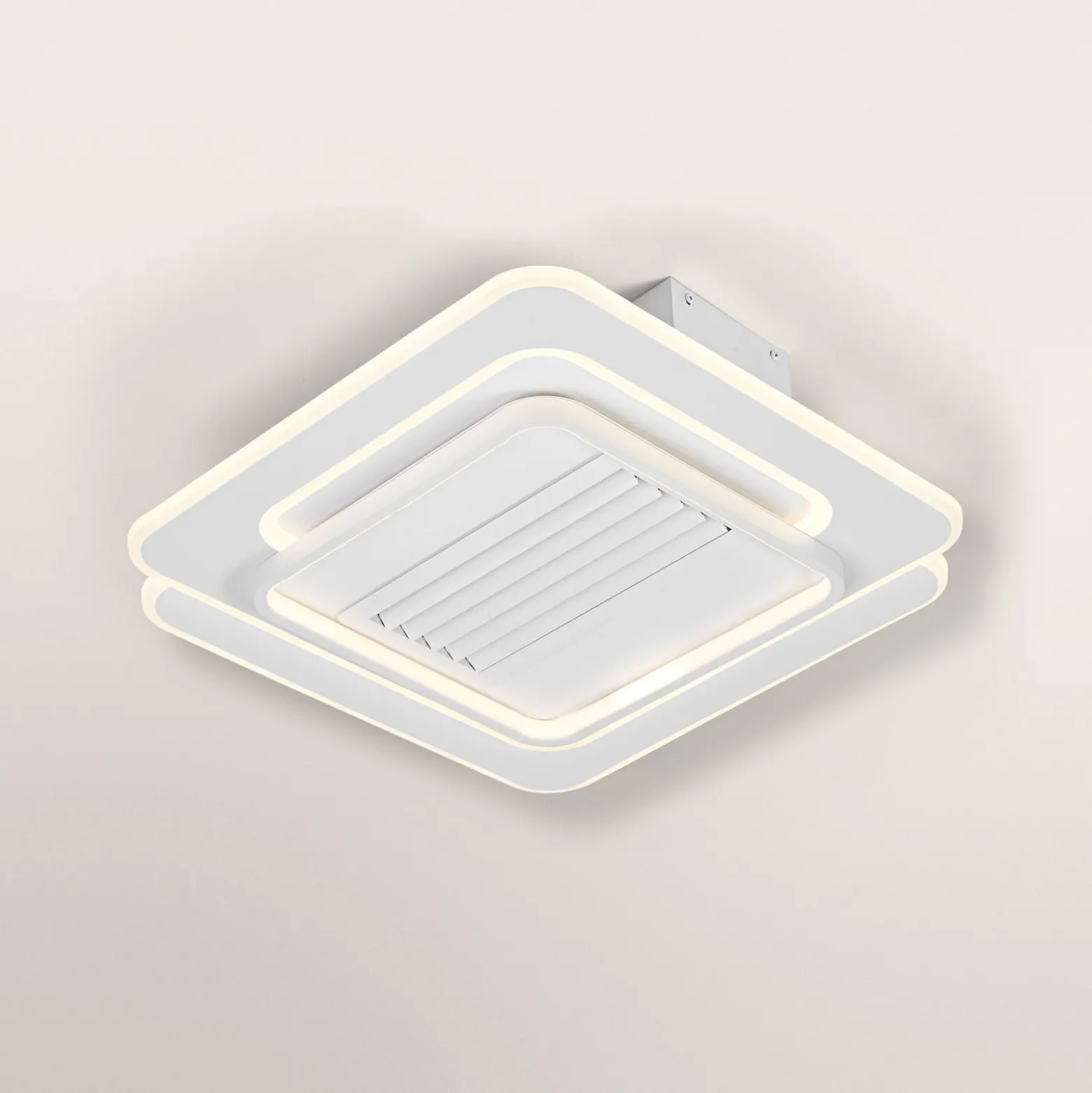 OSRAM LED-kattotuuletin GRILL 55x55 cm, valkoinen, kaukosäädin