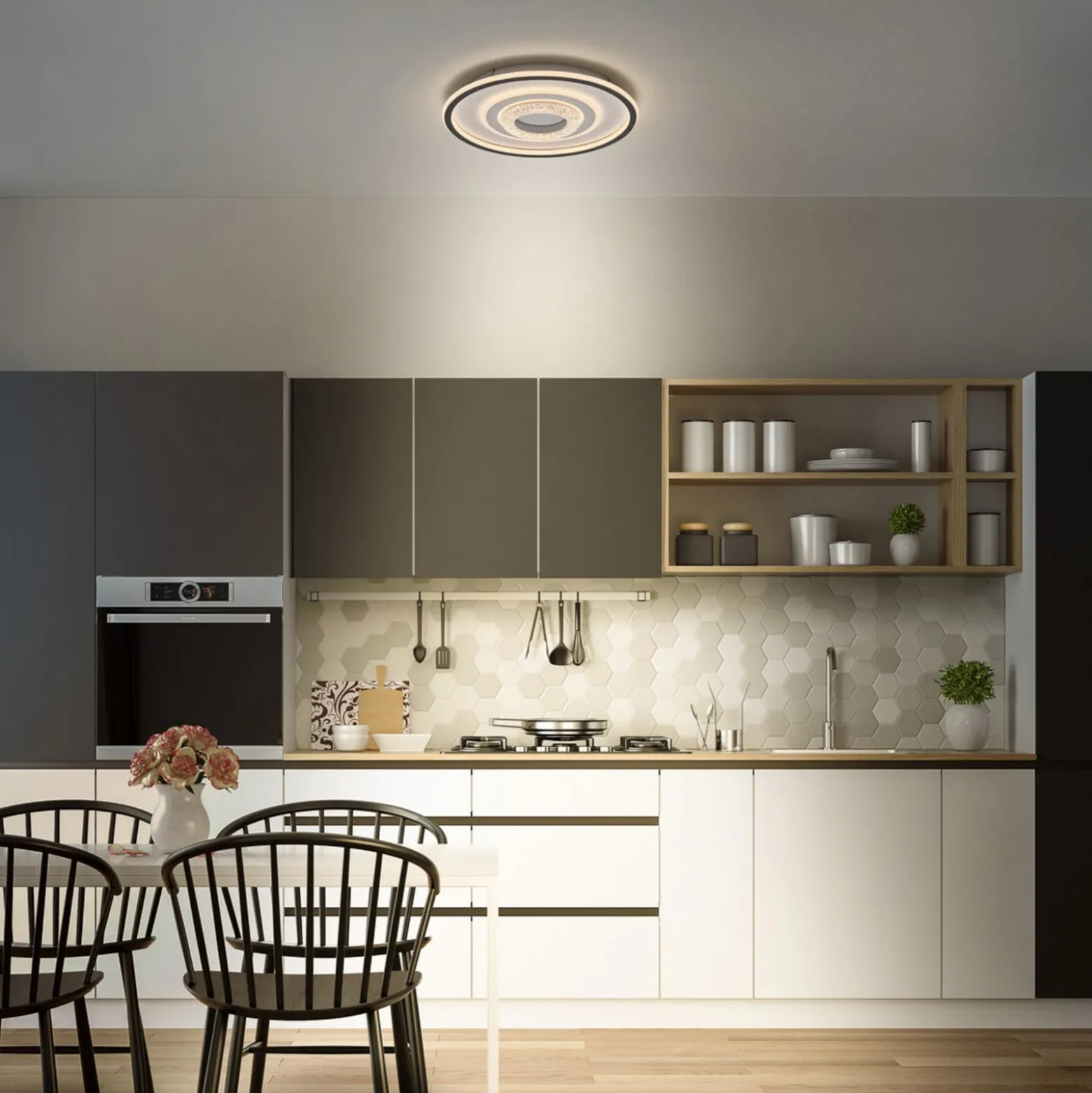 OSRAM LED-kattovalaisin ORBIS CRISTALLY, valkoinen, Ø 43 cm, CCT