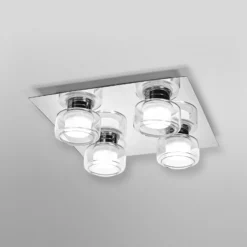 OSRAM LED-kattovalaisin ORBIS FLAME, kromi, 4-lamppuinen, CCT IP44
