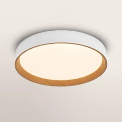 OSRAM LED-kattovalaisin ORBIS LARIOS, valkoinen/puu, halkaisija 49 cm,