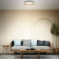 OSRAM LED-kattovalaisin ORBIS LARIOS, valkoinen/puu, halkaisija 49 cm,