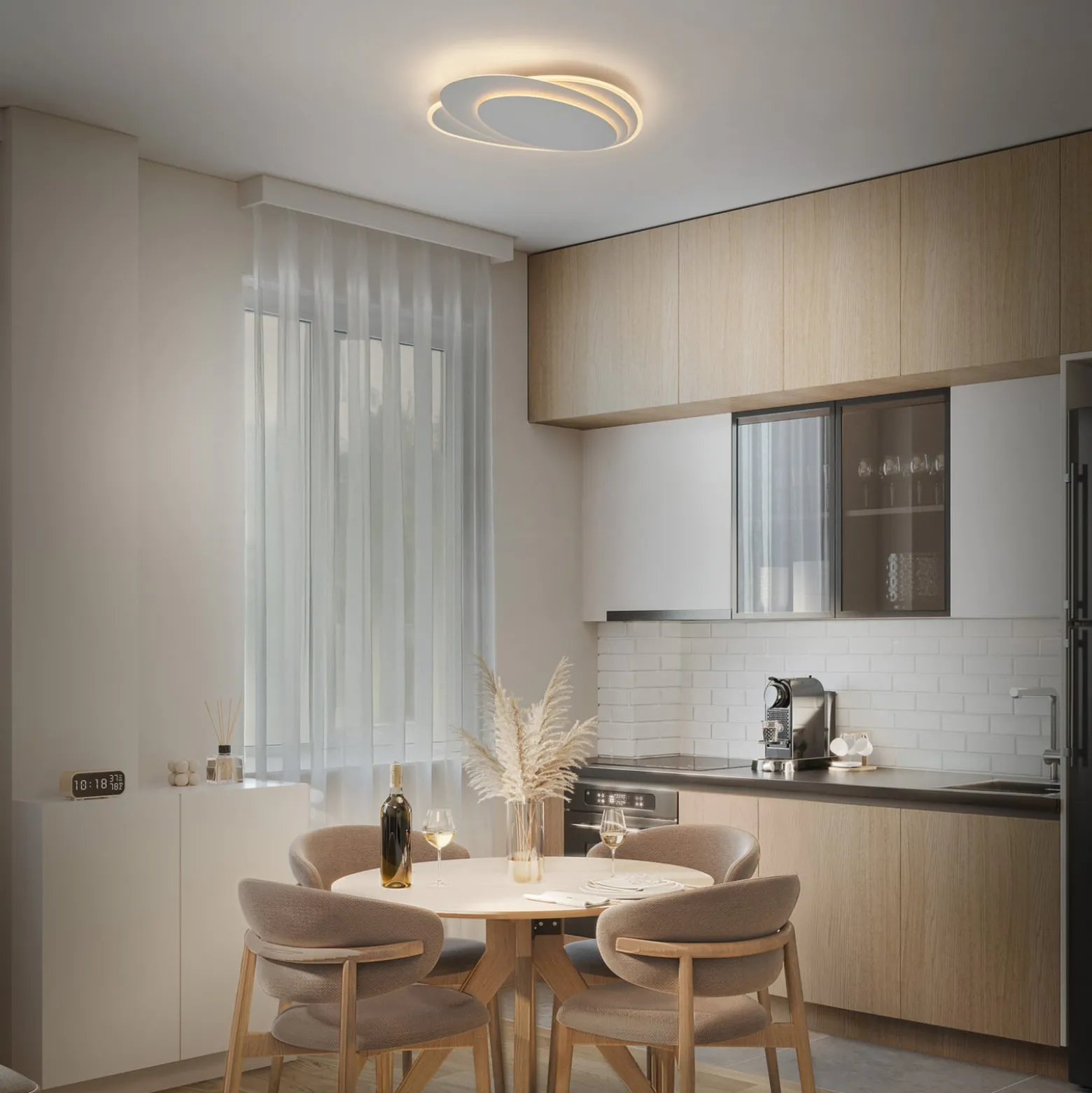 OSRAM LED-kattovalaisin ORBIS LAYERS, valkoinen, 49 x 36 cm, CCT