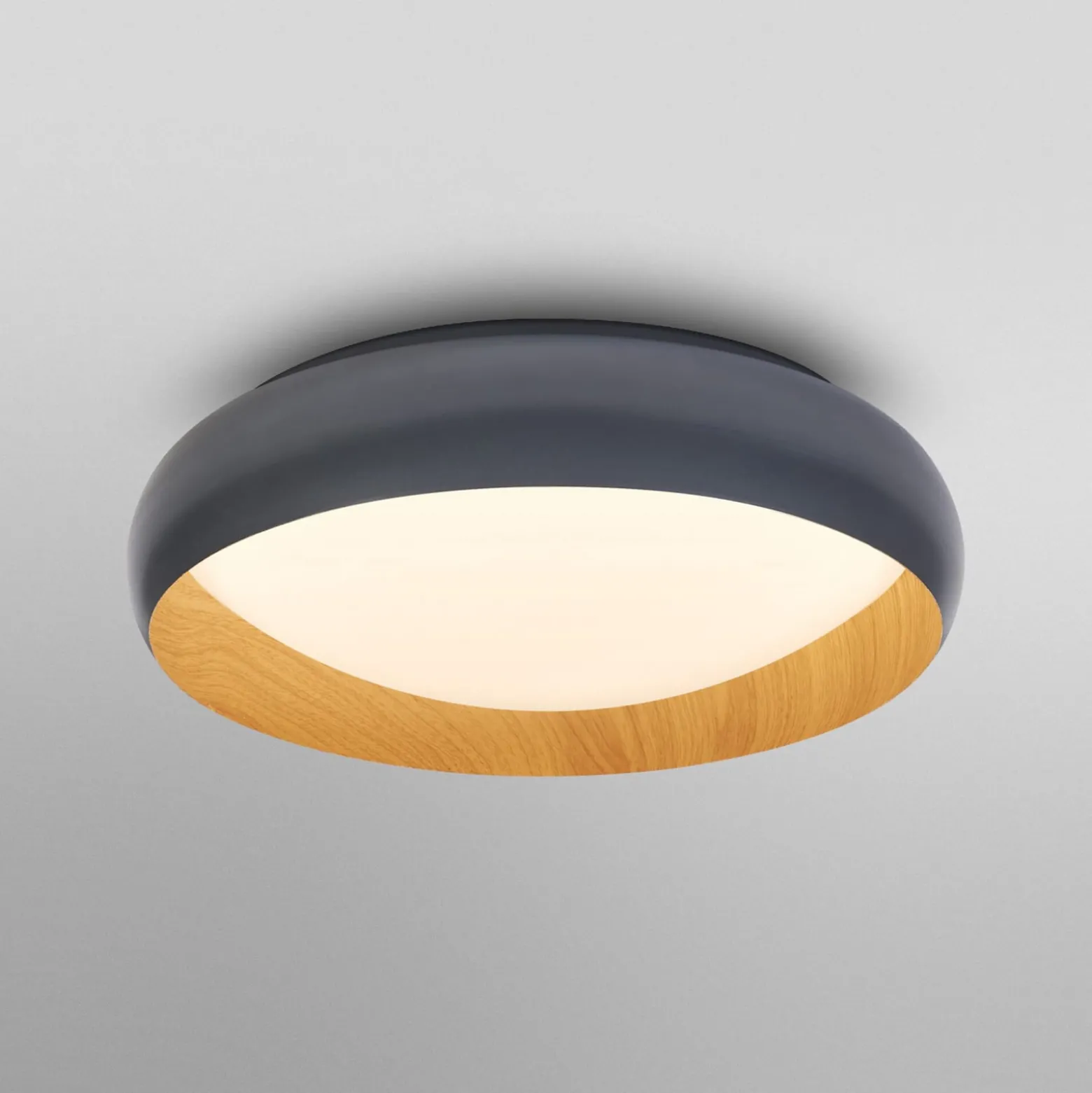 OSRAM LED-kattovalaisin ORBIS LIVIA, Ø 43 cm, harmaa, metalli, himmennettävä