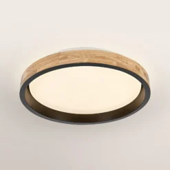 OSRAM LED-kattovalaisin ORBIS MARIANO puu/musta Ø 51 cm himmennettävä