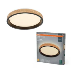 OSRAM LED-kattovalaisin ORBIS MARIANO puu/musta Ø 51 cm himmennettävä