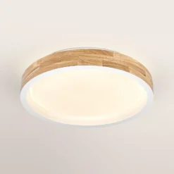 OSRAM LED-kattovalaisin ORBIS MARIANO, puu/valkoinen, Ø 41 cm, himmennettävä