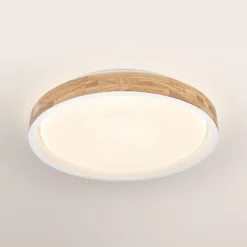 OSRAM LED-kattovalaisin ORBIS MARIANO, puu/valkoinen, Ø 51 cm, himmennettävä