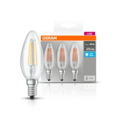 OSRAM-LED-kynttilä E14 4W filament 4000K 470lm, 3