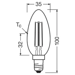 OSRAM LED-kynttilähehkulamppu E14 2,2W 2700K 470lm 2-pack 2-pack