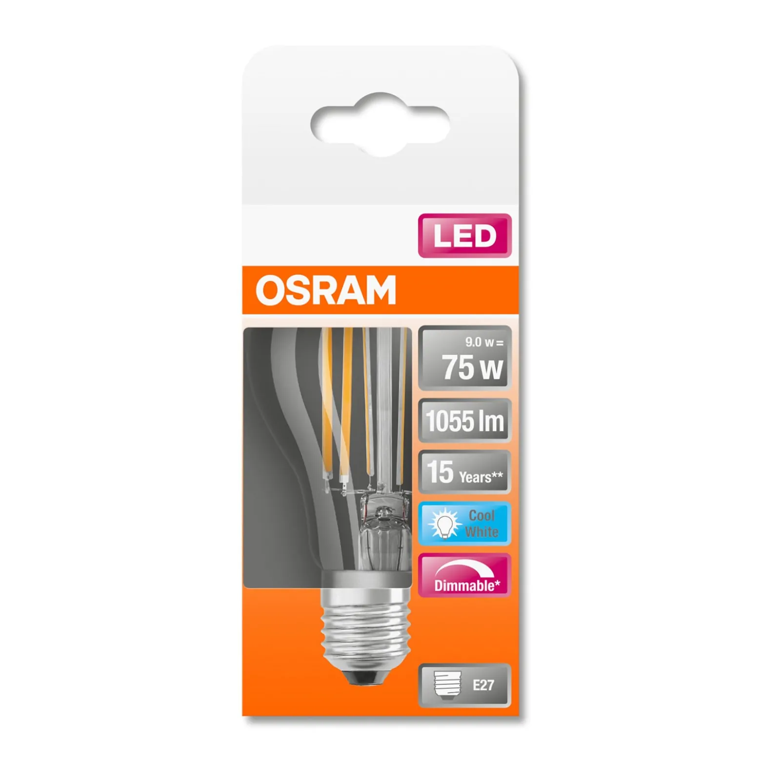 OSRAM-LED-lamppu Classic Filament 7,5W kirk. 4000K