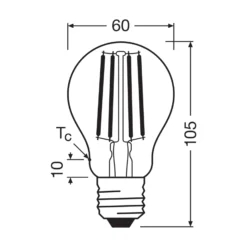 OSRAM LED-lamppu E27 2,2W hehkulanka 2 700K 470lm 2-pack