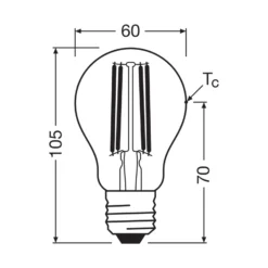 OSRAM LED-lamppu E27 5W hehkulanka 4,000K 1055lm 2-pakkaus