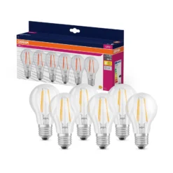 OSRAM LED-lamppu Filament E27 7W 827 6 kpl:n pakkaus