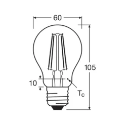 OSRAM LED-lamppu Filament E27 7W 827 6 kpl:n pakkaus