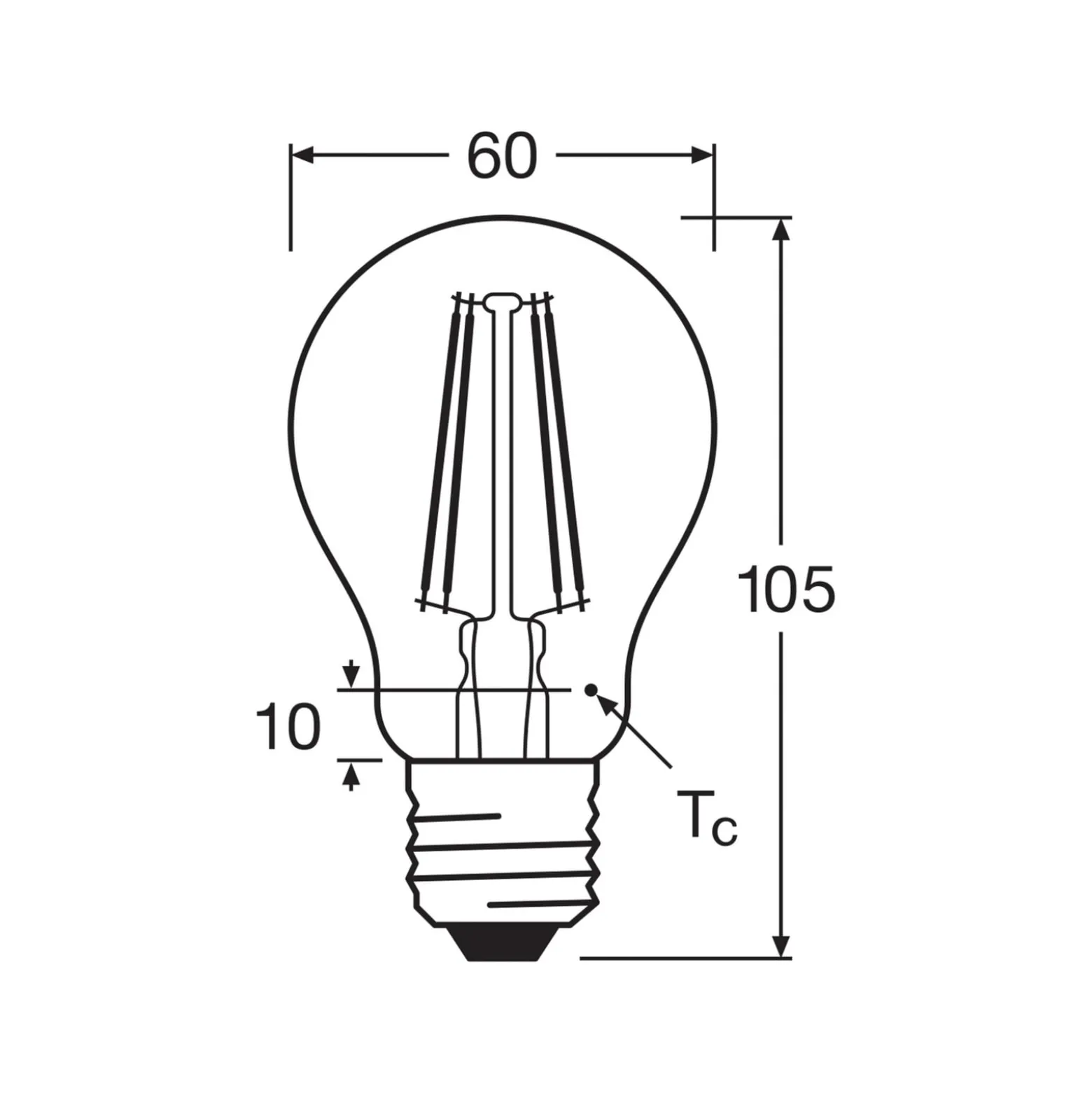 OSRAM LED-lamppu Filament E27 7W 827 6 kpl:n pakkaus
