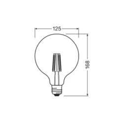 OSRAM LED-lamppu Globe G125 E27 7.2W hehkulanka 2,700K