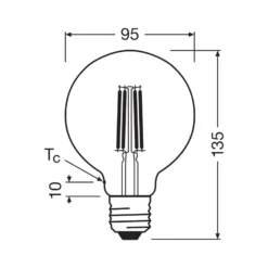 OSRAM LED-lamppu Globe G95 E27 5W hehkulanka 4,000K