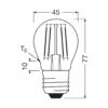 OSRAM LED-lamppu pudotus E27 1.2W hehkulanka 2700K 255lm