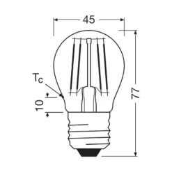 OSRAM LED-lamppu pudotus E27 1.2W hehkulanka 2700K 255lm