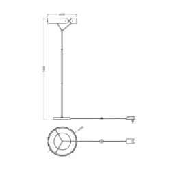 OSRAM LED-lattiavalaisin Decor Curve Felt, harmaa, huopa, 3 000 K