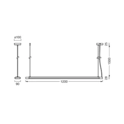 OSRAM LED-riippuvalaisin Office line Slab musta 4 000 K himmennettävä