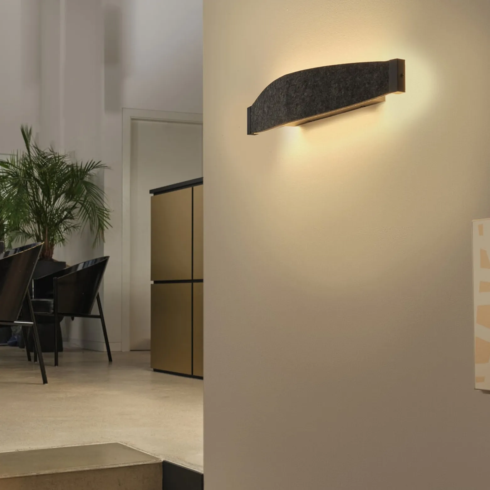 OSRAM LED-seinälamppu Decor Flat Felt, harmaa, huopa, 3 000 K